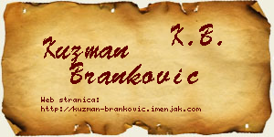 Kuzman Branković vizit kartica